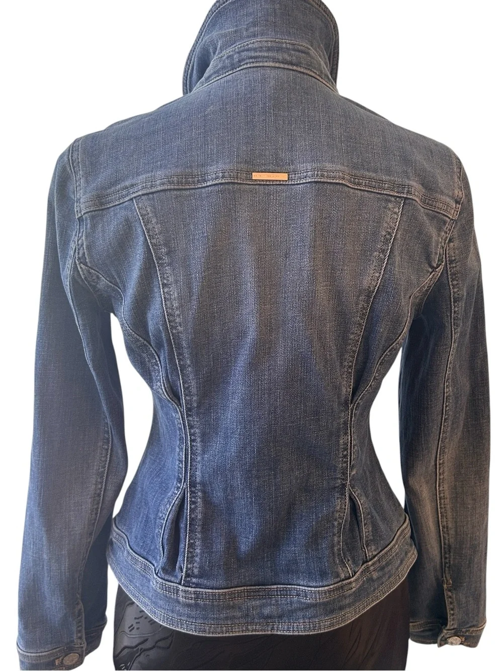 WHBM Women’s Denim Corset Pleated Poetcore Jacket with Lace-Up Waist - XS - Picture 3 of 16